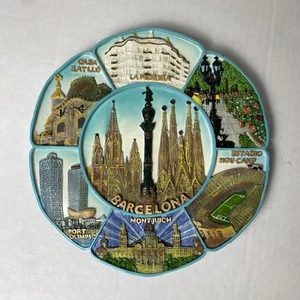 Souvenir Keramik Wandteller Dekor 3D Barcelona Touristenattraktion Sehenswürdigkeiten 8 Zoll - Bild 1 von 11