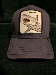 Men’s The Farm Goorin Bros Hungry Shark Embroidered Navy Blue Baseball Cap - Picture 1 of 6