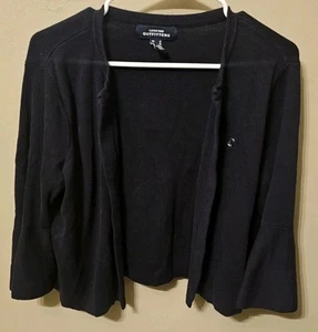 Lands End Outfitters Black Flare Sleeve Chase Bank Apparel Womens Size Medium - Picture 1 of 6