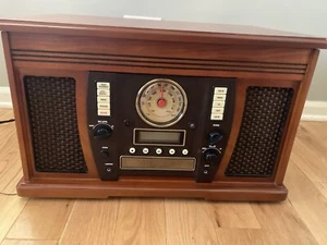 Victrola Wood 8-in-1 Nostalgic Bluetooth Record Player - VTA-750B - Brown - Picture 1 of 18