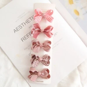 5/10Pcs Bowknot Hairpins Cute Floral Plaid Dot Clips Baby Hairpin Accessories - Picture 1 of 34