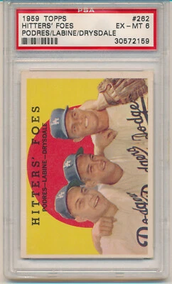 Topps Ace Hurlers 1959 (Podres/Labine/Drysdale) (#262) PSA6 PSA Foto 1 de 2