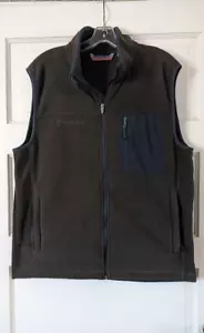 Free Country Size LARGE Olive Green Fleece Sleeveless Vest Full Zip Pockets - Picture 1 of 10