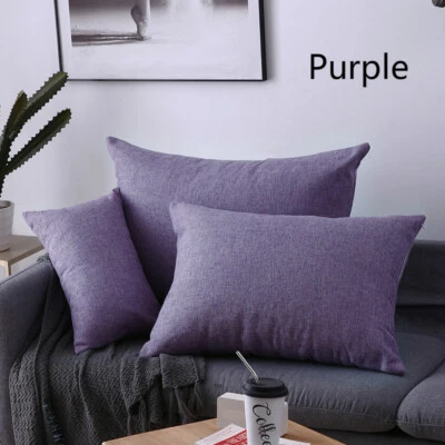 2x Plain Cushion Cover Pillow Cases Large Rectangle Sofa Room Home Decor - Image 1 of 4