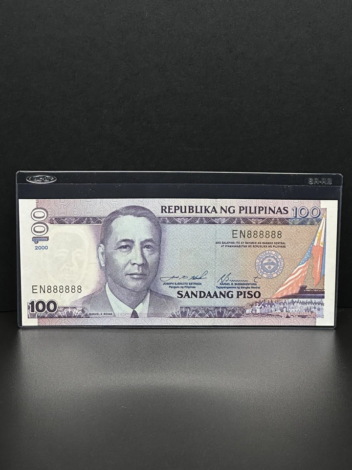 2000- $100 PESO- PILIPINAS-SOLID SERIAL NUMBER Nice Piece For Your Collection - Image 1 of 4