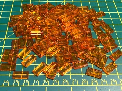 120 LEGO PARTS brand new 1x2 translucent ORANGE PLATE TILE NIJAGO STAR WARS city - Image 1 of 2