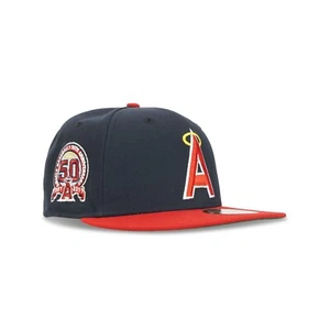 California Angels 50th Anniv. Cooperstown (Navy/Red) 5950 Fitted Hat Cap - Picture 1 of 6