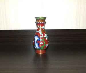 Vintage Floral Design Cloisonne Enamel Chinese Brass 7” - Picture 1 of 8