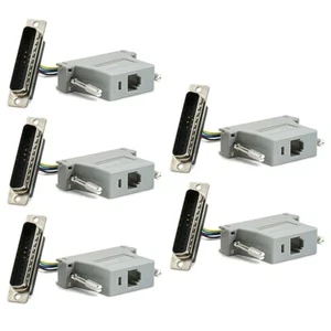 5x DB25 D-Sub 25 Pin Male to RJ12 6P6C Female Parallel Adapter Connector Modular - Picture 1 of 3