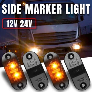 2-20x Amber/Red Marker Lights 2.5" LED Truck Trailer Oval Clearance Side Light - Picture 1 of 14