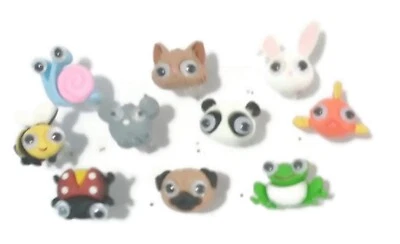 ANIMAL GOOGLE EYE 10pc Push Pin Handmade Decorative Bulletin Board Thumb Tacks - Image 1 of 2