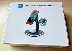 Stazione di ricarica wireless HYS 5 in 1 bianca nuova con scatola - iPhone Watch AirPods - Foto 1 di 7