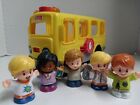 PREOWNED 2016 Fisher Price  School Bus With 5 Figures Lights Up With Sound