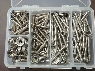 125 piezas #8 con #6 cabeza acero inoxidable puerta panel patada tornillos arandelas surtido M Foto 1 de 4