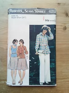 4211 Unlined Jacket Skirt Pants Size 12 Uncut Vintage Butterick Sewing Pattern - Picture 1 of 2