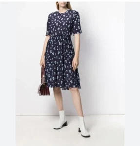 Marni Light Navy S/S Silk Dress Size 38 - Picture 1 of 7