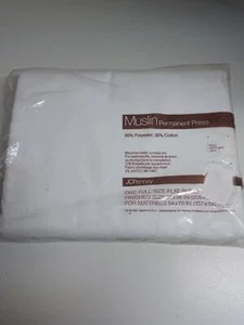 Vintage JC Penny Muslin White Permanent Press 81 x 96 Flat sheet - Picture 1 of 3