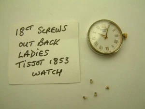 Vintage SCREWS OUT THE BACK OF 18ct LADIES TISSOT 1853 QUARTZ WRIST WATCH - Picture 1 of 4