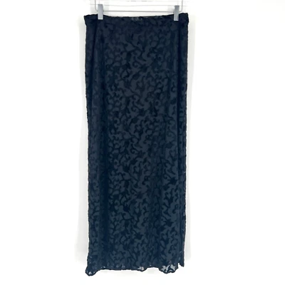 De Colección Falda Clio Para Mujer L Negro Terciopelo Burnout Floral Maxi Capricho Bruja Años 90 Foto 1 de 4