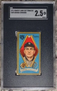 Bonita tarjeta George Simmons 1911 T205 Honest Long Cuts Detroit Tigers SGC 2,5 - Imagen 1 de 2