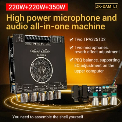 2*220W+350W Bluetooth Power Amplifier Board TPA3251D2 Support Microphone Input - Bild 1 von 4