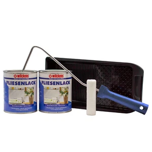 2 Dosen Fliesenlack Fliesenfarbe Weiß WILCKENS für 16 qm + Lackierset (13,33€/1l - Bild 1 von 1