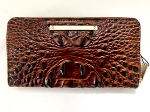 BRAHMIN Geldbörse Suri PECAN Melbourne Kroko-Prägung Leder umlaufender Reißverschluss Clutch - Bild 1 von 12