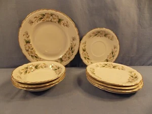 EMBASSY (AMERICAN) "Dogwood" Salad Plate, 3 Berry Bowls and 5 Saucers - Picture 1 of 3