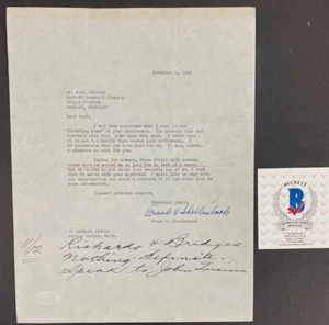 1945 Frank Shellenback signed TLS White Sox Black Sox debut 1918 PCL Wins Leader - Picture 1 of 3