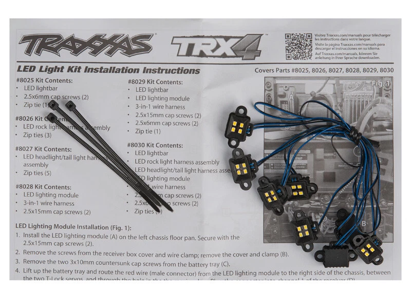 Traxxas LED ROCK LIGHT KIT TRX-4 TRX8026X TRX-6 Crawler