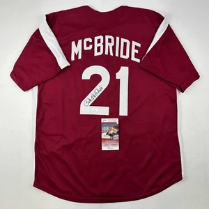 Autographed/Signed Bake McBride Philadelphia Retro Maroon Jersey JSA COA - Picture 1 of 4