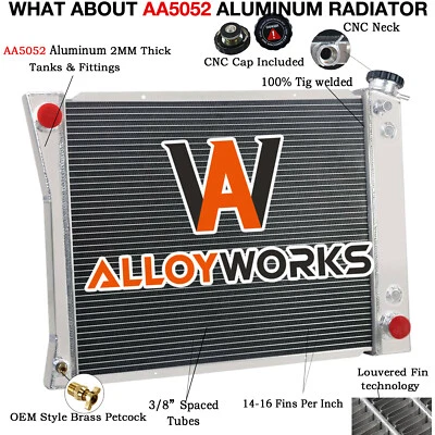 4 ROWS RADIATOR FITS 1985-1993 CHEVY C10 C20 G10 G20 G30 C1500 G2500 4.3L V6 GAS - Image 1 of 4