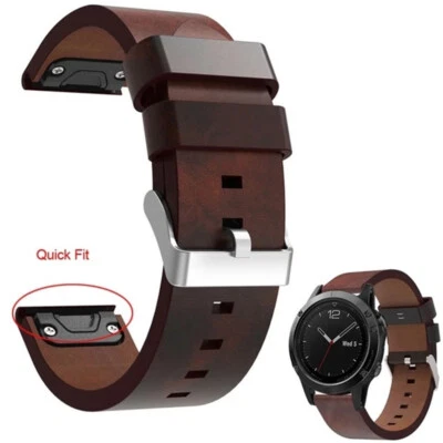 Correa de cuero para Garmin Fenix 5 6x Pro Forerunner945 Approach S60