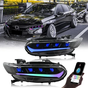 Faros LED RGB para Honda Accord 2018-2021 DRL estilo Lexus 8 lentes ojos de demonio - Imagen 1 de 16
