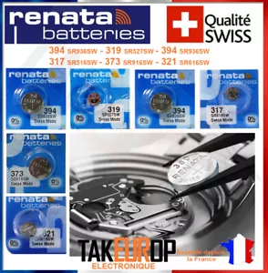 Pile pour montre 319 321 317 329 373 Renata Battery Bouton Argent Oxyde - Zdjęcie 1 z 1