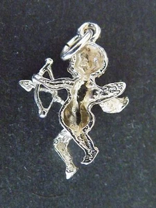Sterling Silver CUPID Charm Pendant - Picture 1 of 2
