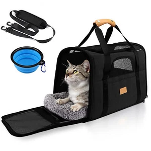 Large Pet Carrier Bag Portable Soft Fabric Folding Dog Cat Puppy Travel - Picture 1 of 5