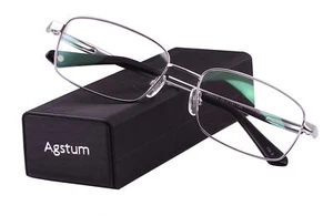 Montatura occhiali da vista uomo 100% puro titanio ottico full rim lenti trasparenti Rx - Foto 1 di 27