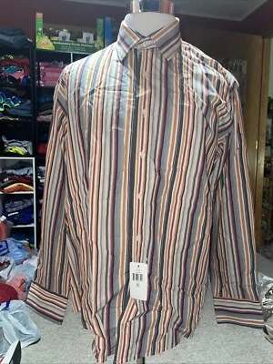 Tallia XL Multicolor Stripes Button-Up Long Sleeve Casual Men's Shirt NWT B6 - Image 1 of 4
