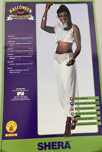 Sexy Genie Harem Costume White Halloween Top Pants Headband Fits To Size 12 NEW - Picture 1 of 4
