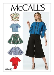McCalls M7630 Misses Loose Pullover Tops Sewing Pattern PLUS Sz 14-22 - Imagen 1 de 4