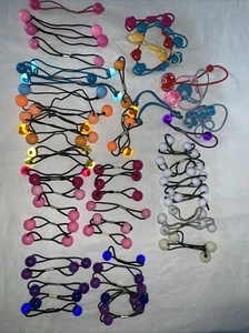 Assorted Ponytail Hair Ties Twin Bead Knocker Ball Lot of 84 Small Medium shape - Picture 1 of 9