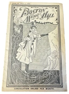 Vintage July 7, 1902 Boston Music Hall Theatre Playbill - Picture 1 of 8