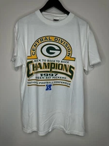 Vintage Green Bay Packers Central Division Champions 1997 T Shirt Size L NFL - Picture 1 of 8