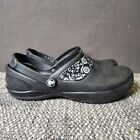 Crocs Mercy Work Clogs Womens Size 8 Black Paisley Print Slip Resistant Shoes