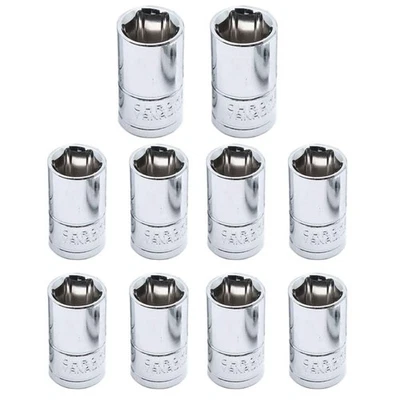 Dahszhi Shallow Socket 1/4 Inch Drive 10mm 6 Point -10pcs