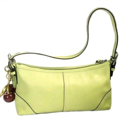 Y2K Vintage Coach Pear Lime Green Leather Mini EW Demi Shoulder Bag ULTRA RARE - Image 1 of 4