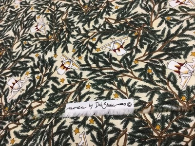 Deb Strain Christmas Fabric Moda Prim Angels Stars Pine Branches 1 yd Cotton - Image 1 of 4