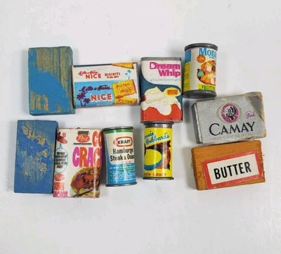 Casa de Muñecas Miniatura Cocina Comida Usado Accesorios Lote Madera y Plástico (X9) Foto 1 de 4