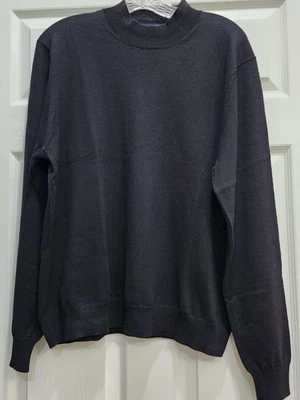 Suéter Joseph & Lyman Para Hombre L Negro 100% Lana Merino Cuello Redondo Italia Minimalista Foto 1 de 4